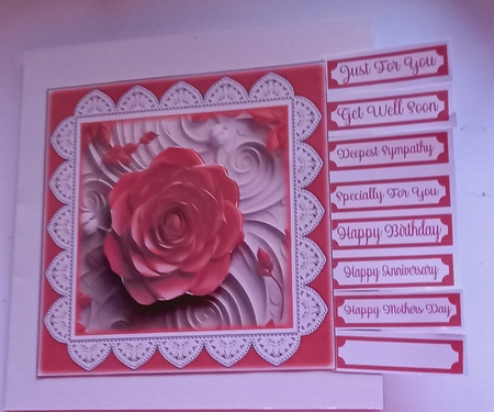 All Occasions 7 x 7 Red Floral Card by Carolynne Barratt