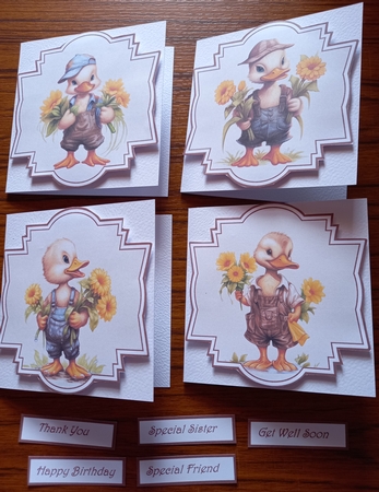 Happy Ducks with flowers toppers by Carolynne Barratt