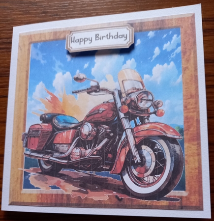 Super Fast Motor bike In The Countryside Wooden 8X8 Frame (One) by Carolynne Barratt