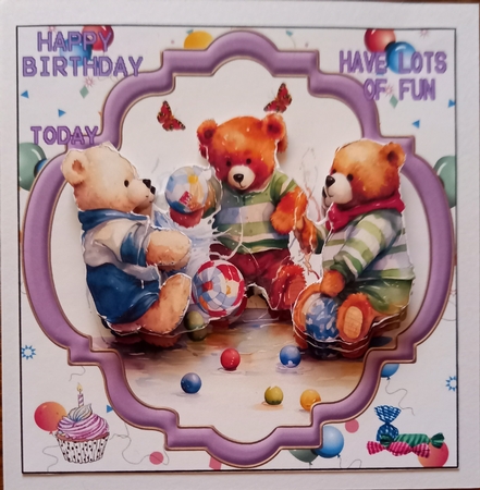 TEDDIES PLAYING A GAME by Carolynne Barratt
