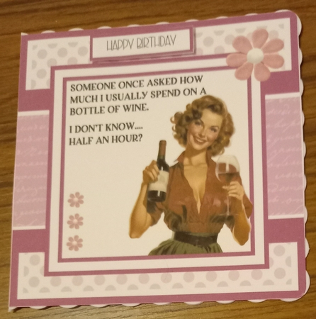 How Much Do I Spend on Wine 8x8 Quick Card by Carolynne Barratt