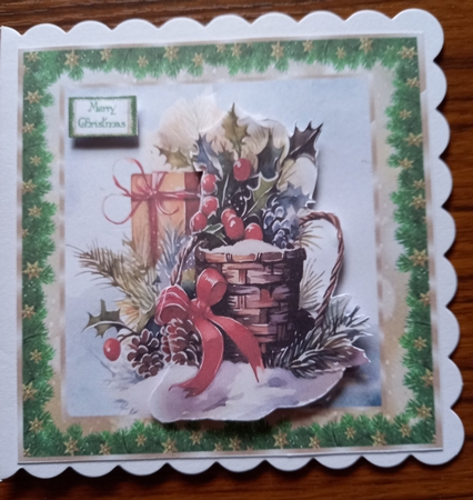 Vintage Christmas appox 8 x 8 by Carolynne Barratt