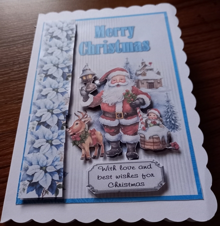 Christmas Assortment 1 - 7x5 inch card front with decoupage by Carolynne Barratt