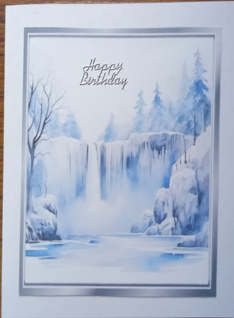 5 Lovely Winter Blue Waterfalls 8x8 Cards Mini Kit by Carolynne Barratt