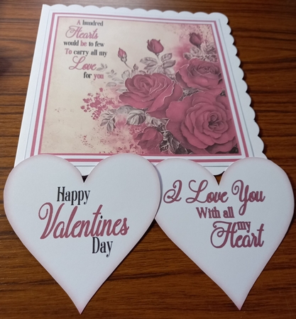 Valentines Roses 7 x 7 Card by Carolynne Barratt