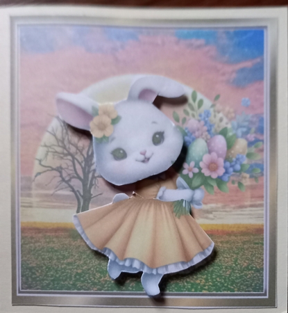 Sweet little Bunny With Sunset 8X8 (One) by Carolynne Barratt