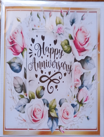Pretty Roses & Champagne For Anniversary 8x8 by Carolynne Barratt