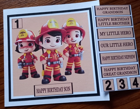SON BIRTHDAY FIREFIGHTER  by Carolynne Barratt