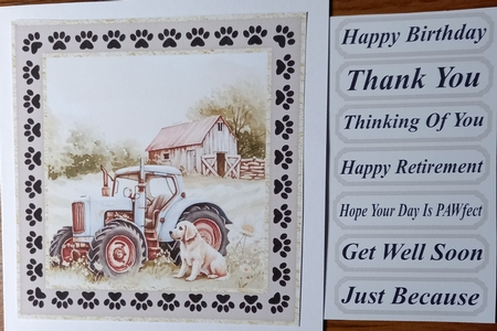 Its a dogs life on the farm card front 9 by Carolynne Barratt