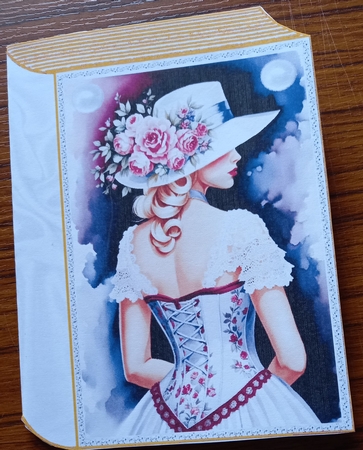 Pretty Vintage Lady Gold Folded Book With Pearls (One) by Carolynne Barratt