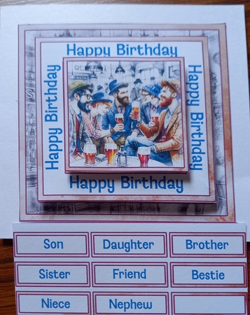 Birthday Beers with Friends 7 Inch Square by Carolynne Barratt