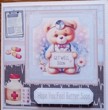 Dr Ted get well soon card front 5 by Carolynne Barratt