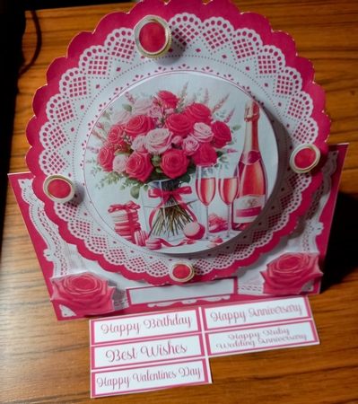 Anniversary, Valentines, Birthday 7 x 7 Shaped Card by Carolynne Barratt