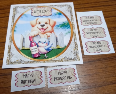 Mans Best Friend 5 - 6x6 inch card front with decoupage   by Carolynne Barratt