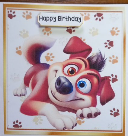 Funny Face Dog In 8x8 Frame (TWO) by Carolynne Barratt