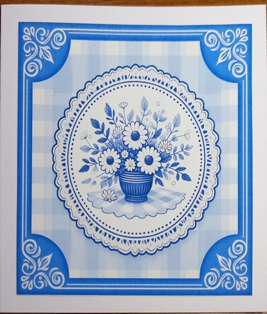 3 Blue daisy card fronts/toppers 3 by Carolynne Barratt