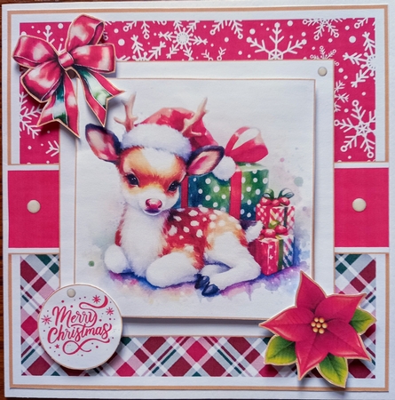 Lovely Watercolor Christmas Animals Card & Toppers Set by Carolynne Barratt