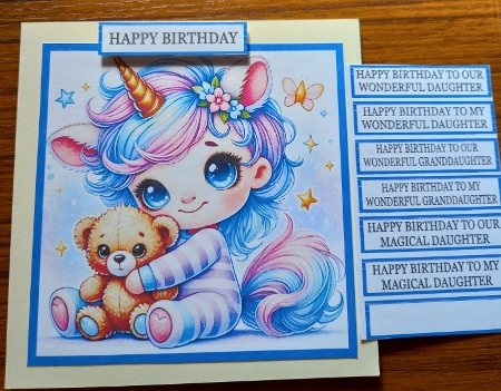DAUGHTER UNICORN AND TEDDY by Carolynne Barratt