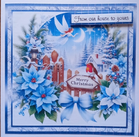 blue framed christmas1 angel by Carolynne Barratt