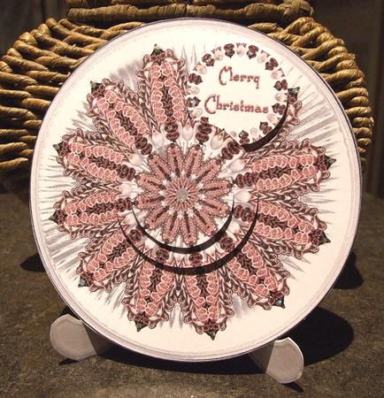 Let It Snow Red Snowflake Plate Card and Stand by Carol Young