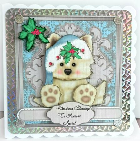 Cute Festive Dog 8x8 Mini Kit by Caron French