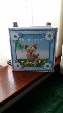 Cute puppy card topper & decoupage by kerry Haughey