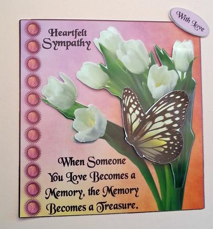 Heartfelt Sympathy with Flower & Butterfly Decoupage by Casandra Williams