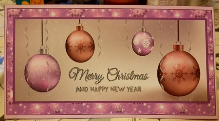 Christmas Hanging Balls Money/Voucher Pocket/Wallet/Envelope - Pink by cath ocallaghan