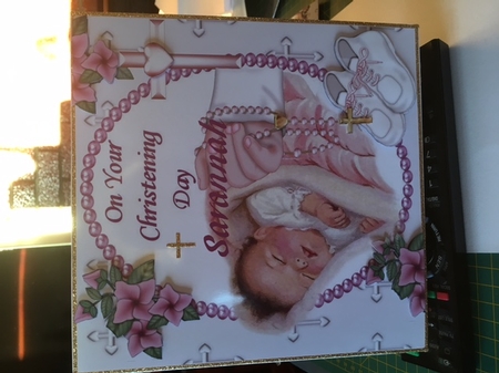 On Your Christening Day Sweet Baby Girl 8x8 by Catheirne Langford
