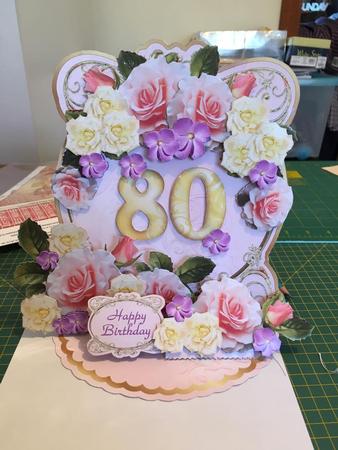 Giant Easel Tableau 3D Card Kit - Birthday Bouquets 60-100 by Catheirne Langford
