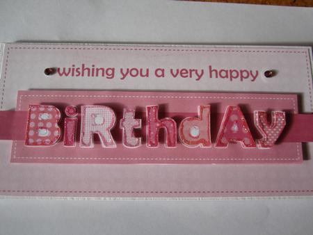 Pink Birthday Patchwork Quick Card by Catherine Lucy Lines