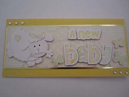 Large Dl a New Baby Lamb Felties Side Stacker Topper by Catherine Lucy Lines