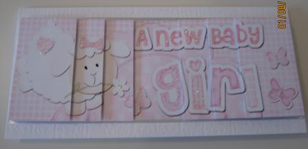 Dl a New Baby Girl Lamb Felties Side Stacker Topper by Catherine Lucy Lines