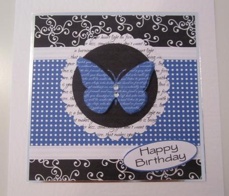 Sweet Butterfly and Polka 4 - Quick Card Front by Catherine Lucy Lines
