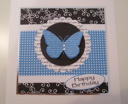 Sweet Butterfly and Polka 5 - Quick Card Front by Catherine Lucy Lines
