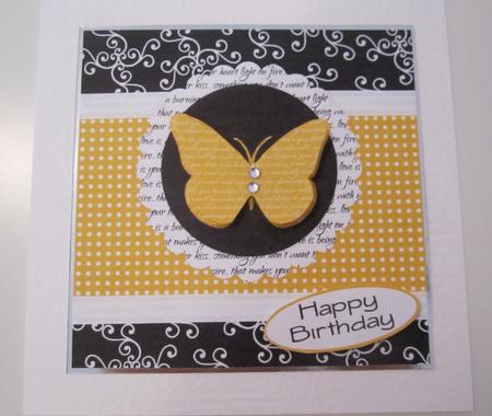 Sweet Butterfly and Polka 8 - Quick Card Front by Catherine Lucy Lines