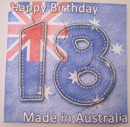 Flying the Flag AUSTRALIA 18th Birthday Fan Pyramage Topper by Catherine Lucy Lines