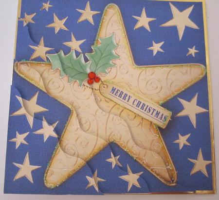 Elegant Christmas Star - Wavy Corner side stacker Topper by Catherine Lucy Lines