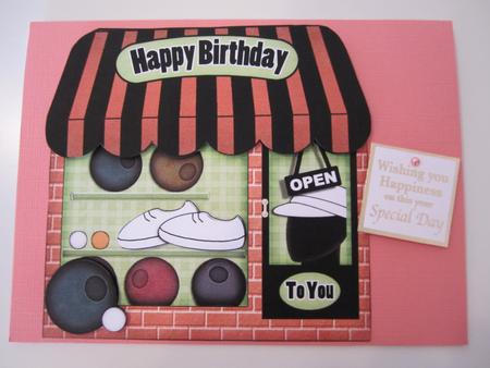 The Little Lawn Bowls Shaped Card Decoupage N Greetings by Catherine Lucy Lines