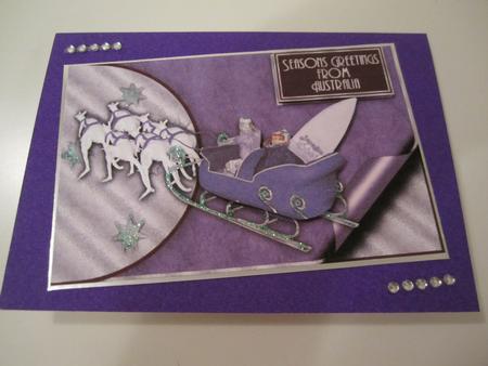 Purple Australian Christmas Card by Catherine Lucy Lines