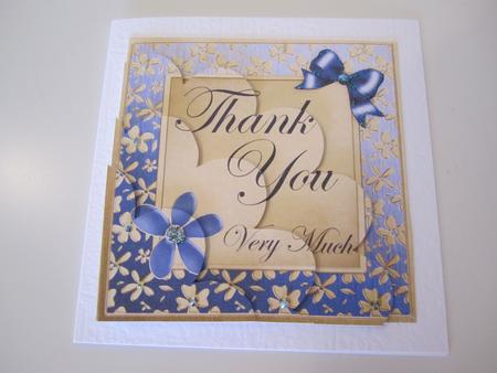 Floral Elegance Thank You Shell Edged Corner Side Stacker by Catherine Lucy Lines