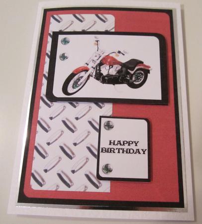 Motorcycle 2 - For You-Happy Birthday Card by Catherine Lucy Lines