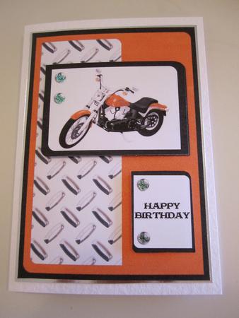 Motorcycle 9 - For You-Happy Birthday Card by Catherine Lucy Lines