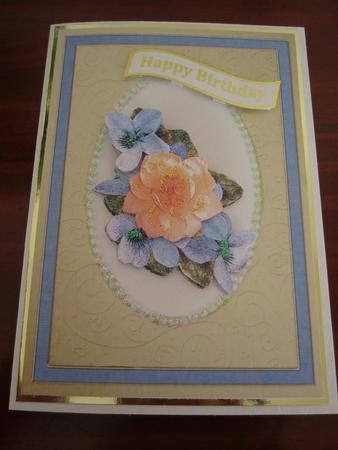 Flowers & Pearls Quick Card with Decoupage by Catherine Lucy Lines