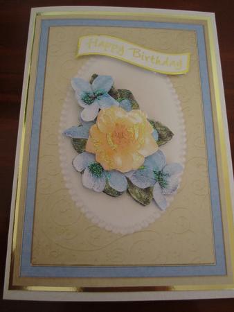 Flowers & Pearls Quick Card with Decoupage by Catherine Lucy Lines