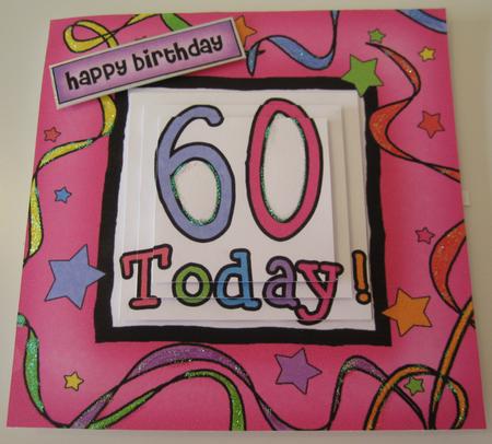 60th Birthday Quick Card with Pyramage by Catherine Lucy Lines