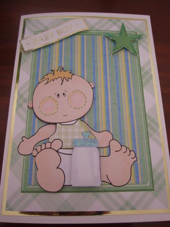 Cute Baby Boy in Green Frame by Catherine Lucy Lines