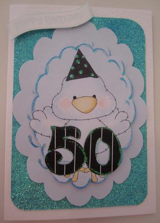 Blue Tweety Bird, Birthday, 30's, 40's, 50's & 60's Toppers by Catherine Lucy Lines