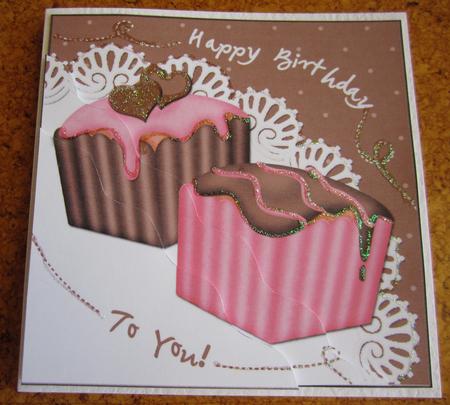 Fondant Fancies Birthday Cakes Wavy Corner Side Stacker by Catherine Lucy Lines
