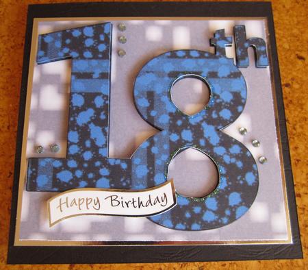 Blue Paint 18th Card by Catherine Lucy Lines
